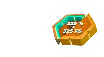 Icon showing 225% + 325 FS, representing the welcome bonus at Drip Internet Casino.