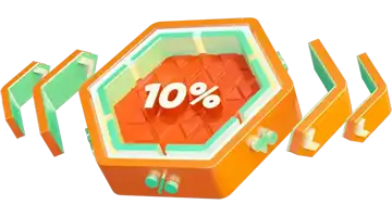 Image of a bonus icon labeled 10% representing the cashback bonus at Drip Online Casino.