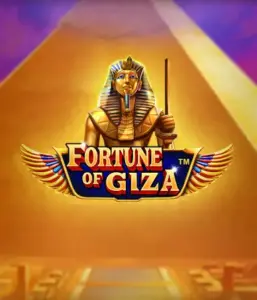 Uncover the ancient world of the Fortune of Giza game by Pragmatic Play, featuring a stunning depiction of a Pharaoh before the iconic pyramid backdrop. This image conveys the richness of Egyptian history, great for fans of Egyptian-themed slots, offering a thrilling escape.